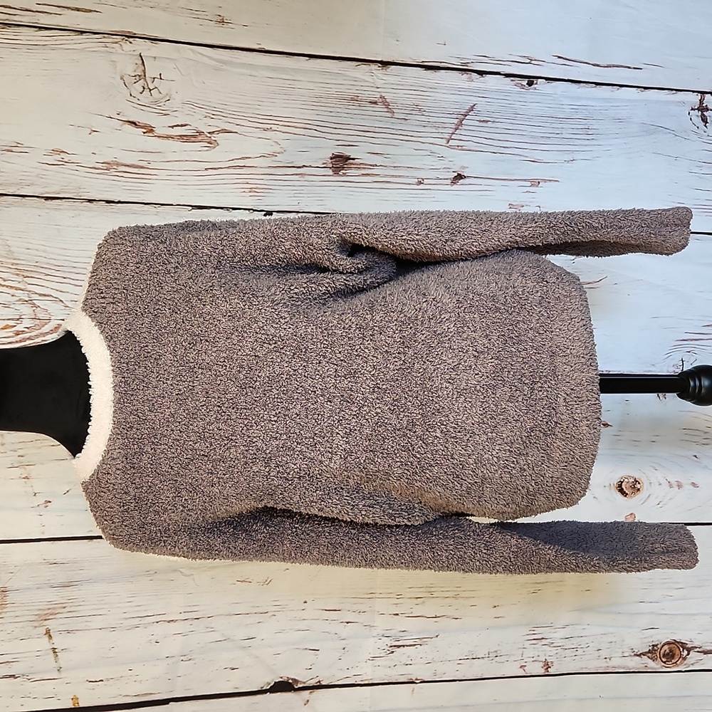 Skims Cozy Knit Unisex Pullover Sweatshirt Gray Chalk S/M